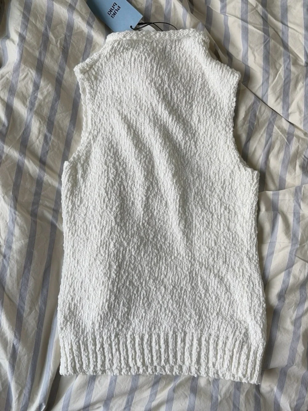 Cream Sleeveless Knit Mock-Neck top
